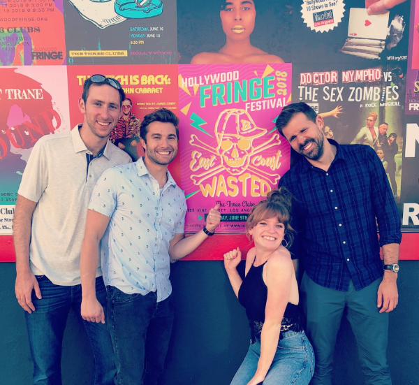 Bill Connolly (left) with his three fellow performers at Hollywood Fringe Festival