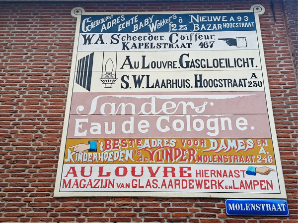Dutch street sign with interesting typefaces.