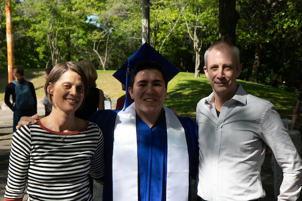 Jan’s wife, Caroline, and their son, Emin, at Emin’s 2023 graduation in Boston.
