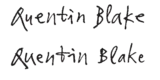 Examples of Quentin Blake's name generated in various ways using subtly different alternates