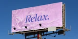This is a mock-up of Cotford typeface on a billboard that reads, Relax.