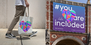 Bolsa y cartel de Pride Amsterdam 2023