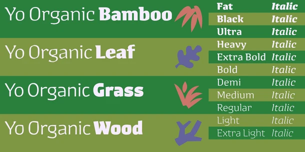 Monotype、柔軟な構造と自然体の温かさをもった欧文書体「Yo Organic Bamboo」を、フォントサービス「Monotype Fonts」「フォントワークス LETS」「FONTPLUS」に追加