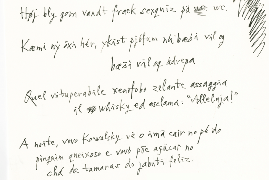 Quentin Blake's handwriting samples