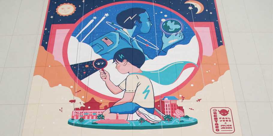 Mural honoring Astronaut Ellison Onizuka in Little Tokyo, Los Angeles. Photo by @jayakang
