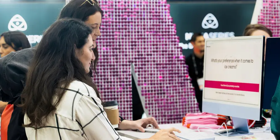 Attendees playing the Font Connection game.