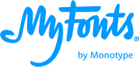 MyFonts logo blue new