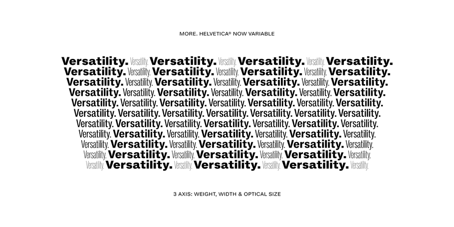 More of everything, for everyone. Introducing Helvetica Now Variable
